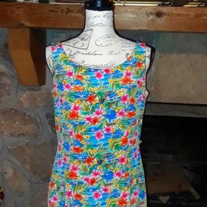 Vintage tropical silk dress